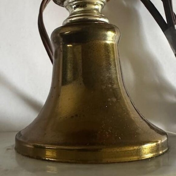 Vintage Electric Amber Hobnail Lamp 11" Tall MCM Italy Marble Base - Picture 5 of 7